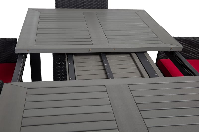 Ruokailuryhmä Monaco 152-210 + 6 Jenny Säädettävä Nojatuoli - Musta - Puutarhakalusteet - Ulkoryhmä - Ruokailuryhmät ulos