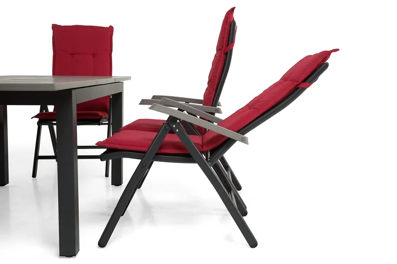 Ruokailuryhmä Monaco 152-210 + 6 Säätötuolia - Musta/Musta - Puutarhakalusteet - Ulkoryhmä - Ruokailuryhmät ulos