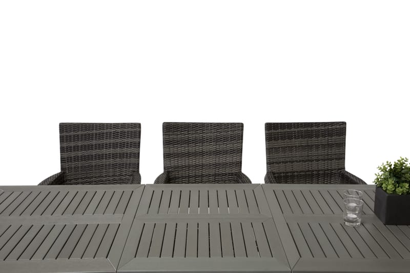 Ruokailuryhmä Monaco 152-210 + 6 Thor Nojatuoli - Musta/Harmaa - Puutarhakalusteet - Ulkoryhmä - Ruokailuryhmät ulos