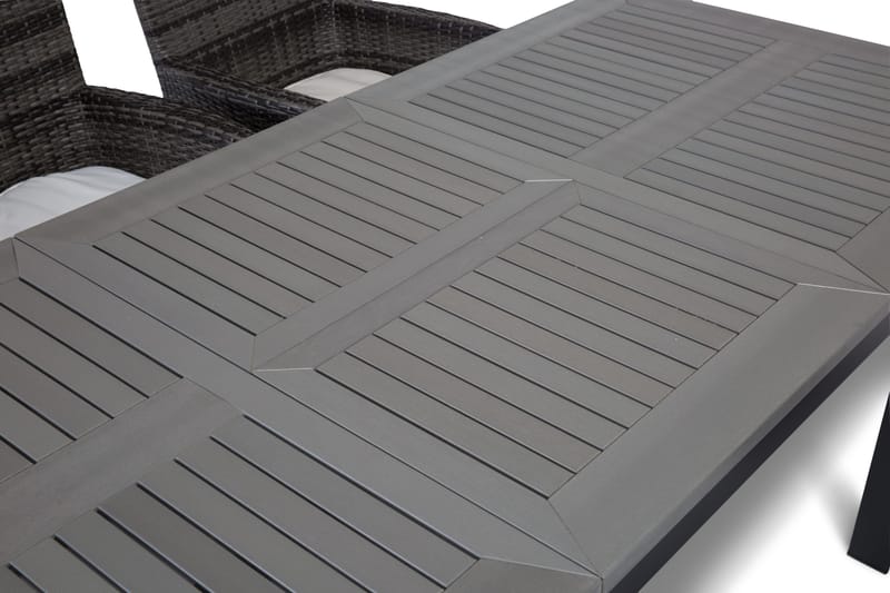 Ruokailuryhmä Monaco 152-210 + 6 Thor Nojatuoli - Musta/Harmaa - Puutarhakalusteet - Ulkoryhmä - Ruokailuryhmät ulos