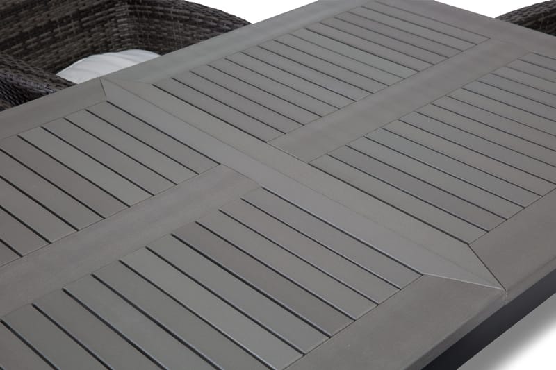 Ruokailuryhmä Monaco 152-210 + 6 Thor Nojatuoli - Musta/Harmaa - Puutarhakalusteet - Ulkoryhmä - Ruokailuryhmät ulos