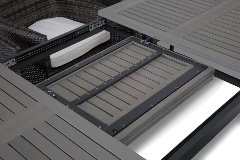 Ruokailuryhmä Monaco 152-210 + 6 Thor Nojatuoli - Musta/Harmaa - Puutarhakalusteet - Ulkoryhmä - Ruokailuryhmät ulos