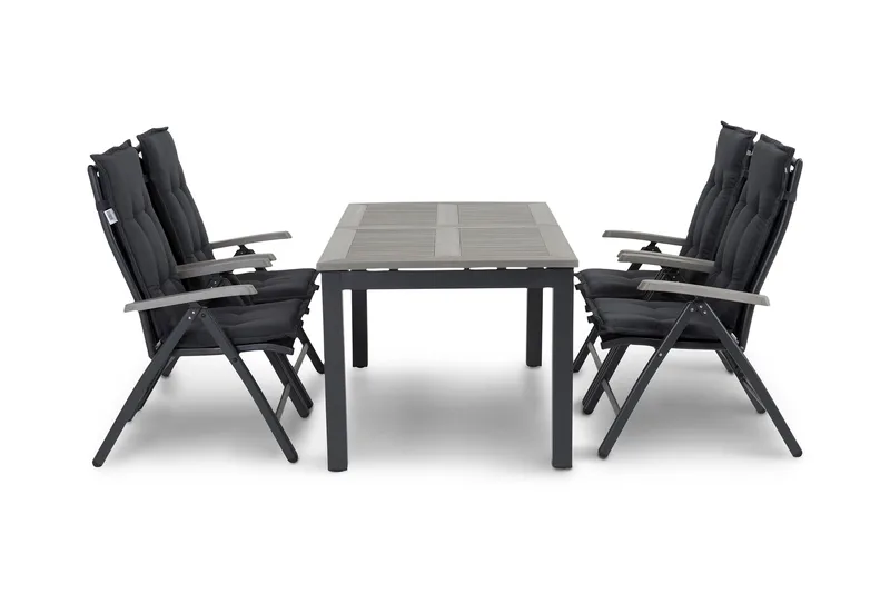 Ruokailuryhmä Monaco 152-210 4 Monaco tuolia, Musta/Musta