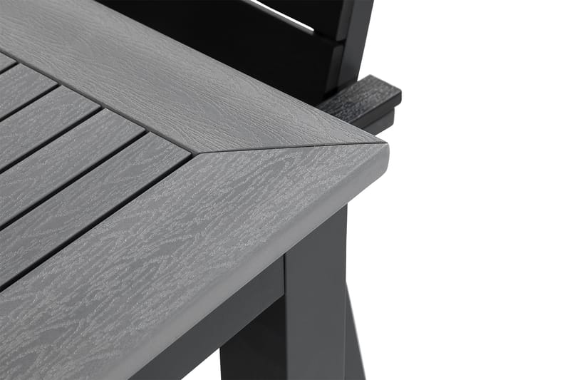 Ruokailuryhmä Monaco 152-210x90 + 4 Tunis tuolia - Musta - Puutarhakalusteet - Ulkoryhmä - Ruokailuryhmät ulos