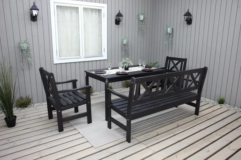 Ruokailuryhmä Olivo - Kahvimusta - Puutarhakalusteet - Ulkoryhmä - Ruokailuryhmät ulos