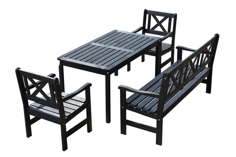 Ruokailuryhmä Olivo - Kahvimusta - Puutarhakalusteet - Ulkoryhmä - Ruokailuryhmät ulos