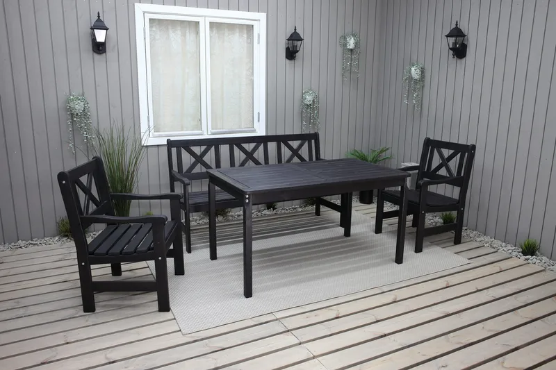 Ruokailuryhmä Olivo - Kahvimusta - Puutarhakalusteet - Ulkoryhmä - Ruokailuryhmät ulos