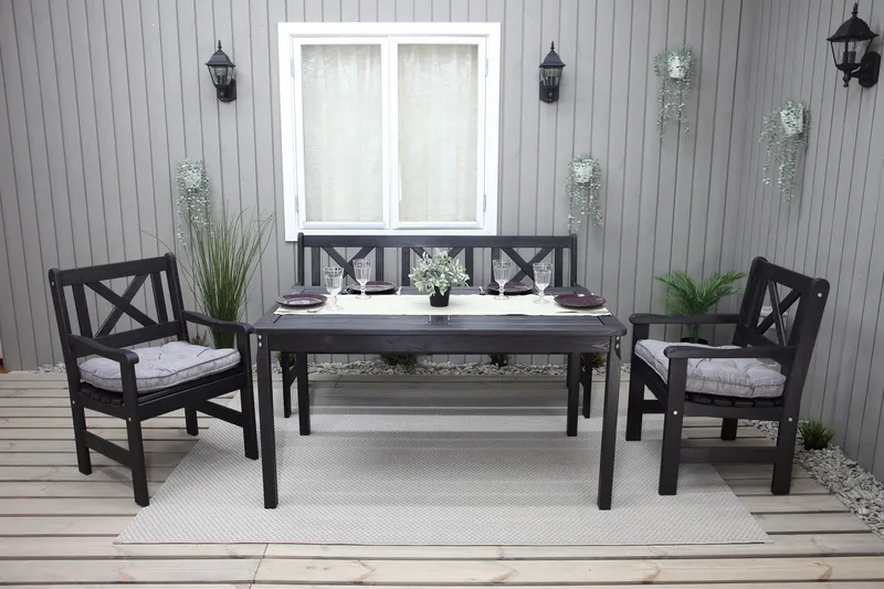 Ruokailuryhmä Olivo - Kahvimusta - Puutarhakalusteet - Ulkoryhmä - Ruokailuryhmät ulos