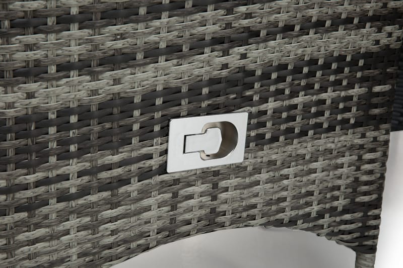 Ruokailuryhmä Round Ø140 + 6 Jenny Säädettävä Nojatuoli - Musta/Harmaa - Puutarhakalusteet - Ulkoryhmä - Ruokailuryhmät ulos