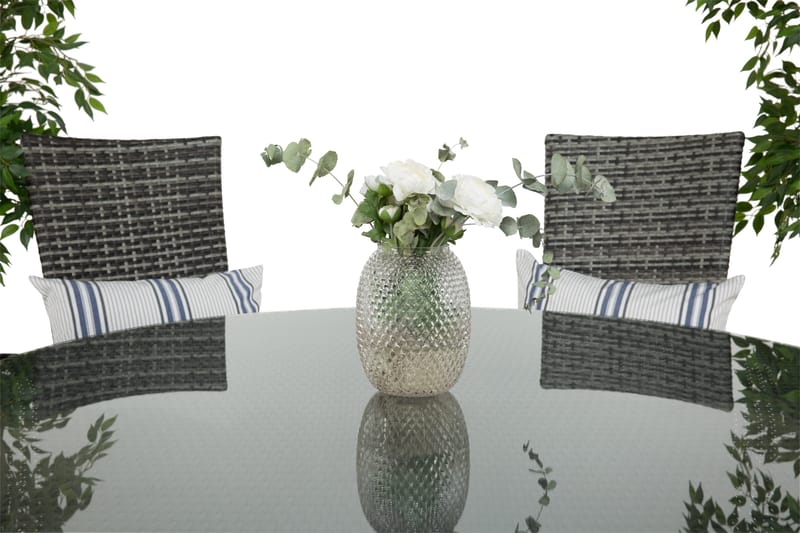 Ruokailuryhmä Round Ø140 + 6 Jenny Säädettävä Nojatuoli - Musta/Harmaa - Puutarhakalusteet - Ulkoryhmä - Ruokailuryhmät ulos