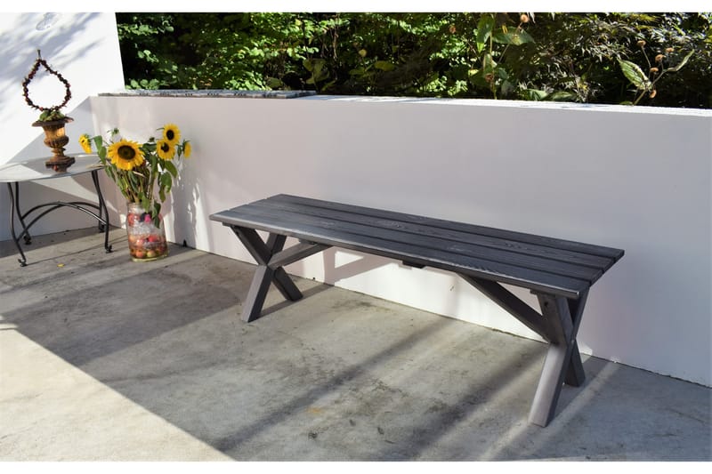 Ruokailuryhmä Scottsdale 150 cm + 2 Solanum tuolia - Harmaa - Puutarhakalusteet - Ulkoryhmä - Ruokailuryhmät ulos