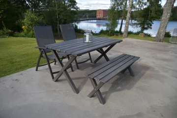 Ruokailuryhmä Scottsdale 150 cm + 2 Solanum tuolia - Harmaa - Puutarhakalusteet - Ulkoryhmä - Ruokailuryhmät ulos