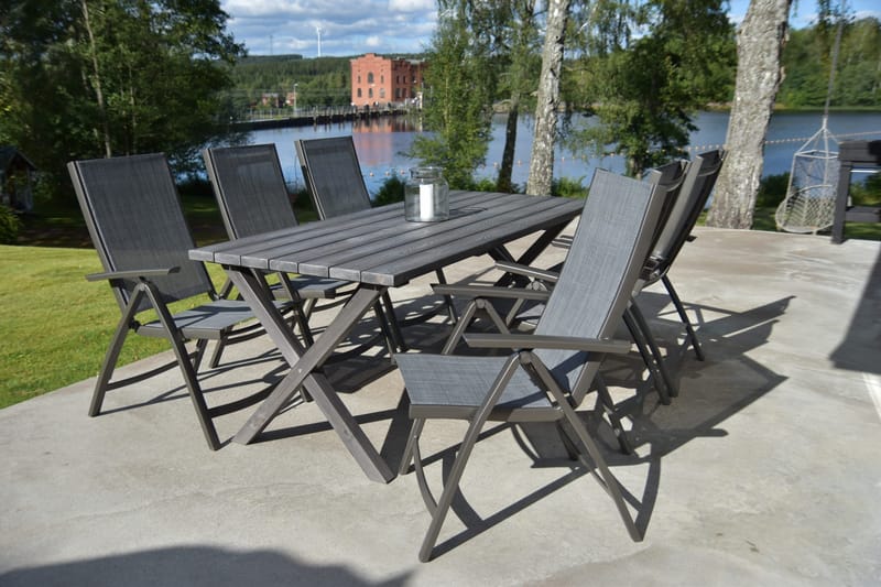 Ruokailuryhmä Scottsdale 190 cm + 6 Solanum tuolia, Harmaa