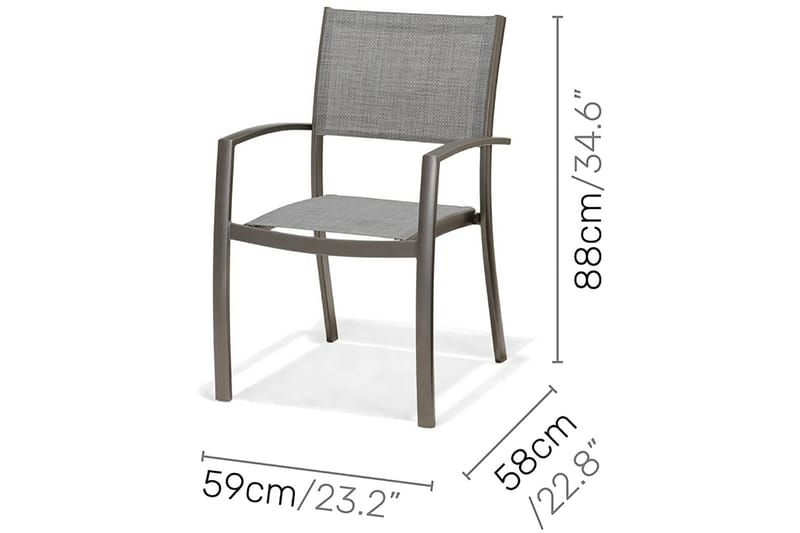Ruokailuryhmä Solana 160 cm + 6 tuolia - Harmaa - Puutarhakalusteet - Ulkoryhmä - Ruokailuryhmät ulos