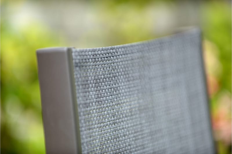 Ruokailuryhmä Solana 201 cm + 8 Säätötuolia - Harmaa - Puutarhakalusteet - Ulkoryhmä - Ruokailuryhmät ulos