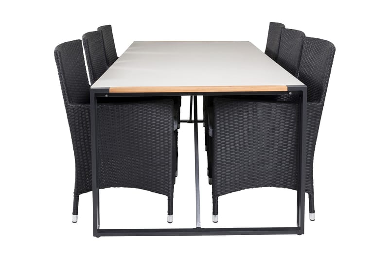 Ruokailuryhmä Texas 200 cm 6 Malin tuolia, Luonnonväri