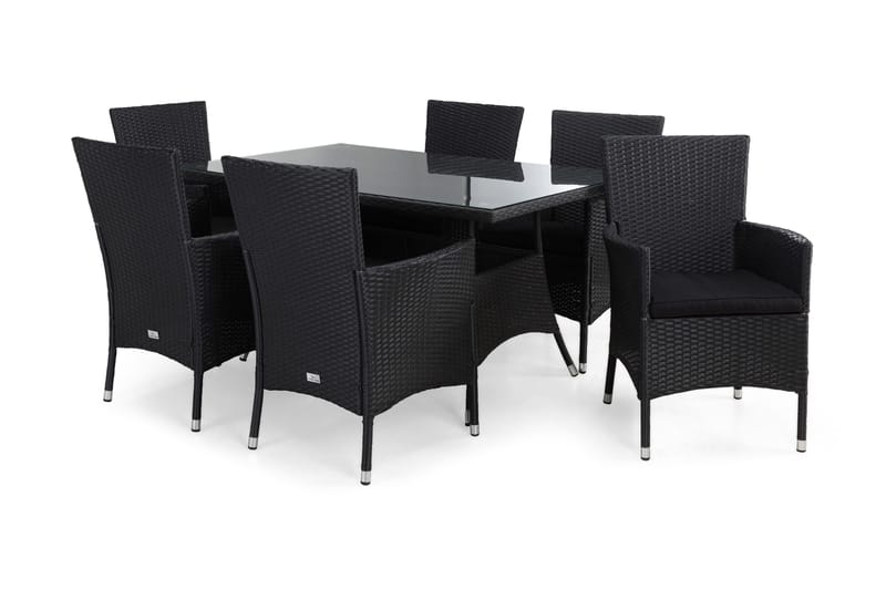 Ruokailuryhmä Thor 140 cm 6 Thor tuolia Pehmusteet, Musta