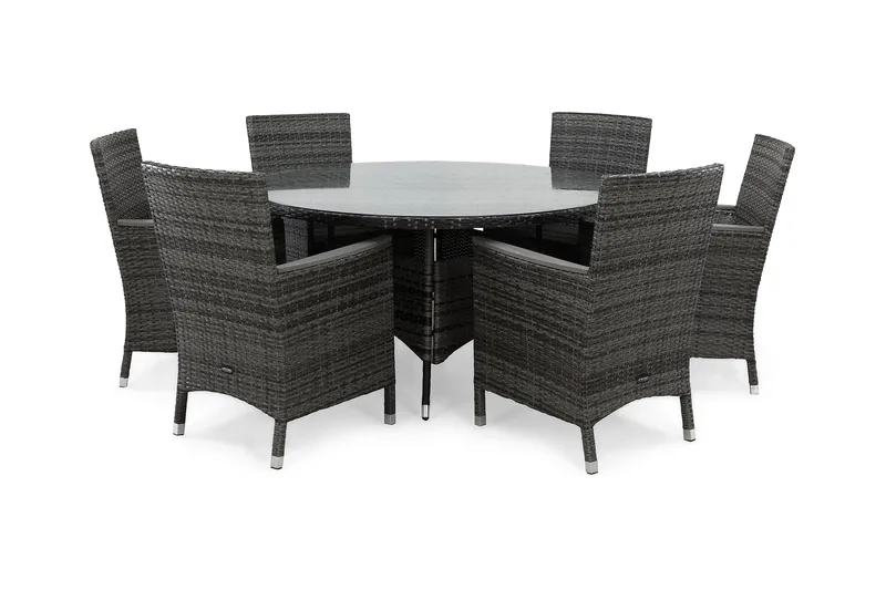 Ruokailuryhmä Thor 140 cm Pyöreä 6 Thor Lyx tuolia, Harmaa/Aintwood