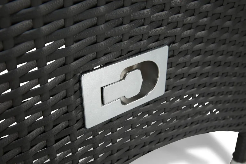 Ruokailuryhmä Thor 140 cm Pyöreä + 6 Jenny Säädettävää Nojat - Harmaa/Musta - Puutarhakalusteet - Ulkoryhmä - Ruokailuryhmät ulos