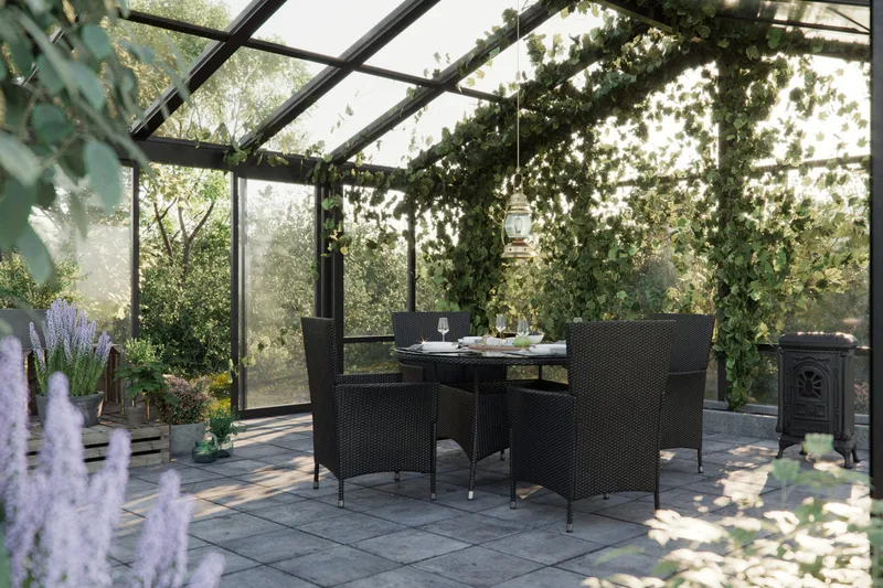 Ruokailuryhmä Thor 140x90 cm + 4 Thor Nojatuolia - Musta - Puutarhakalusteet - Ulkoryhmä - Ruokailuryhmät ulos