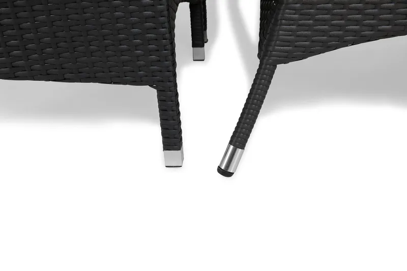 Ruokailuryhmä Thor 140x90 cm + 4 Thor Nojatuolia - Musta - Puutarhakalusteet - Ulkoryhmä - Ruokailuryhmät ulos