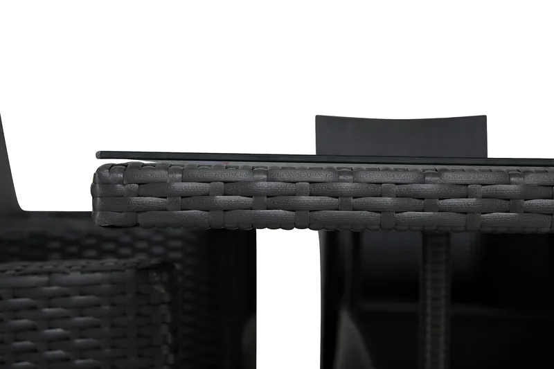 Ruokailuryhmä Thor 140x90 cm + 4 Thor Nojatuolia - Musta - Puutarhakalusteet - Ulkoryhmä - Ruokailuryhmät ulos