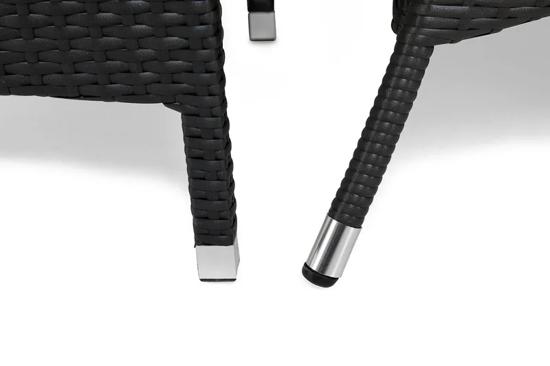 Ruokailuryhmä Thor 140x90 cm + 6 Thor Nojatuolia - Musta - Puutarhakalusteet - Ulkoryhmä - Ruokailuryhmät ulos