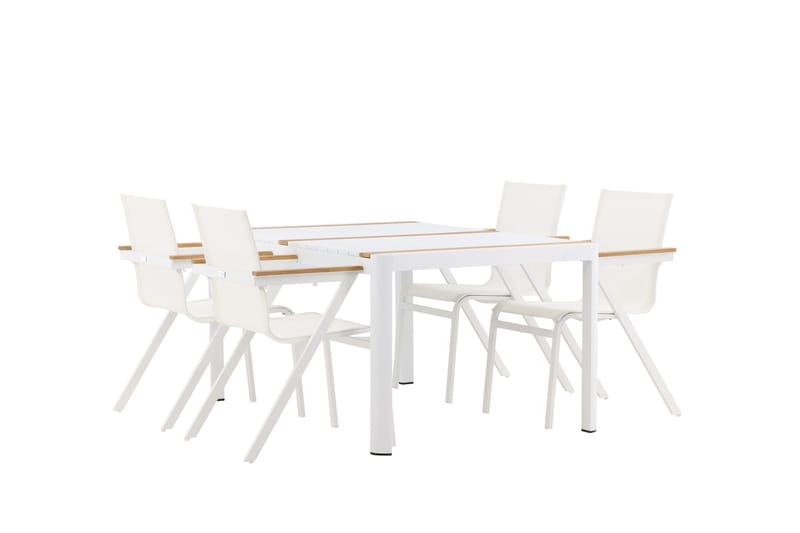 Ruokailuryhmä Togo 150 cm 4 Mexico tuolia, Valkoinen