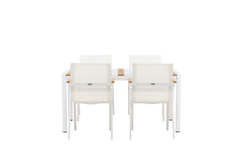 Ruokailuryhmä Togo 150 cm 4 Mexico tuolia - Valkoinen - Puutarhakalusteet - Ulkoryhmä - Ruokailuryhmät ulos