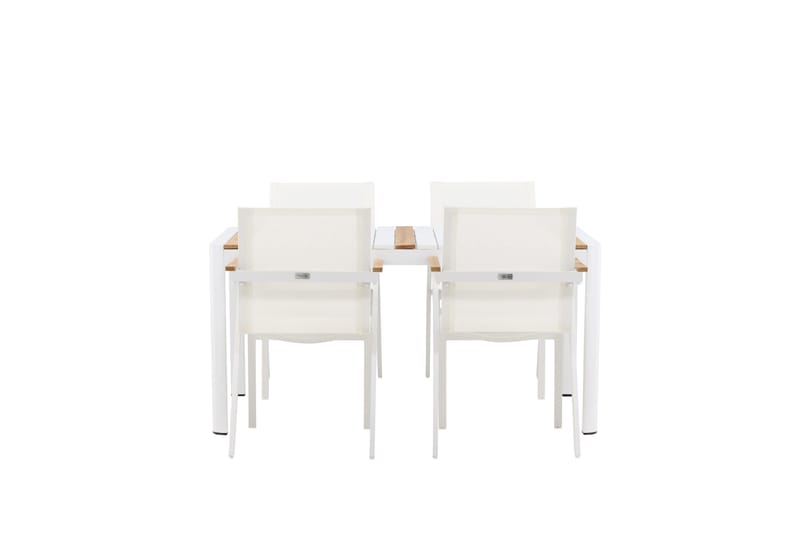 Ruokailuryhmä Togo 150 cm 4 Mexico tuolia - Valkoinen - Puutarhakalusteet - Ulkoryhmä - Ruokailuryhmät ulos