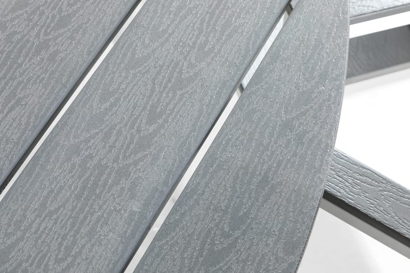 Ruokailuryhmä Tunis 140 Pyöreä 6 Tunis tuolia - Valkoinen/Harmaa - Puutarhakalusteet - Ulkoryhmä - Ruokailuryhmät ulos