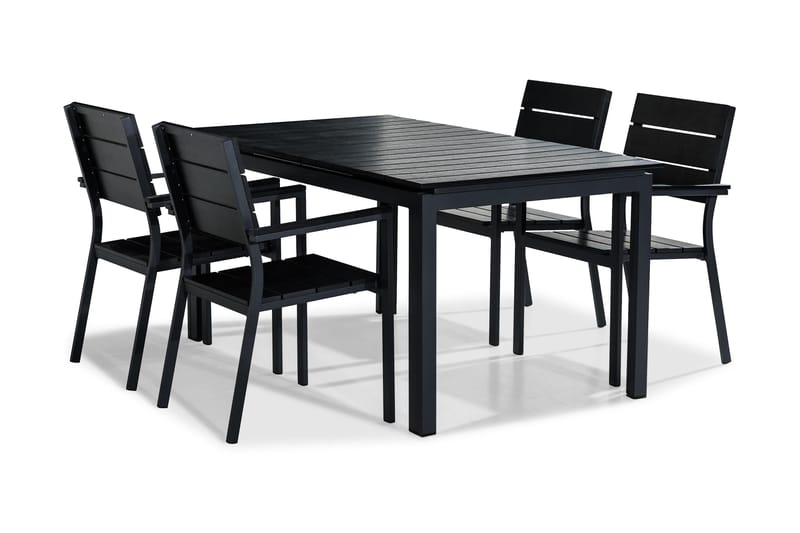 Ruokailuryhmä Tunis 152-210x90 4 Tunis tuolia, Musta