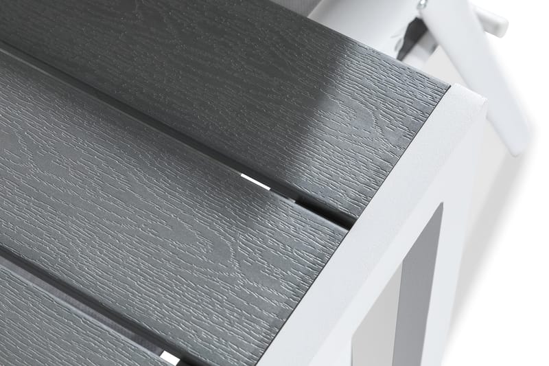 Ruokailuryhmä Tunis 205x90 6 Maggie säätötuolia - Valkoinen/Harmaa - Puutarhakalusteet - Ulkoryhmä - Ruokailuryhmät ulos