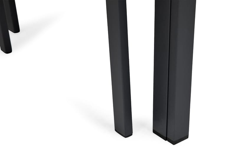 Ruokailuryhmä Tunis 205x90 cm + 6 Tunis Tuolia - Musta/Musta - Puutarhakalusteet - Ulkoryhmä - Ruokailuryhmät ulos