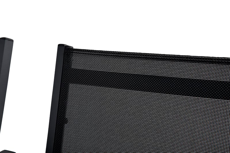 Ruokailuryhmä Tunis 205x90 cm + 6 Tunis Tuolia - Musta/Musta - Puutarhakalusteet - Ulkoryhmä - Ruokailuryhmät ulos