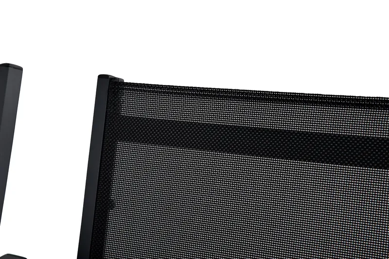 Ruokailuryhmä Tunis 205x90 cm + 6 Tunis Tuolia - Musta/Musta - Puutarhakalusteet - Ulkoryhmä - Ruokailuryhmät ulos