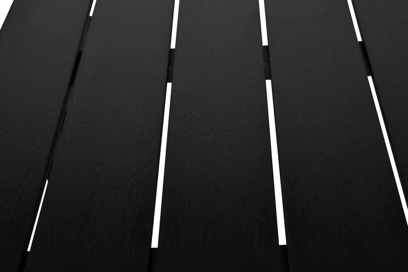 Ruokailuryhmä Tunis 205x90 cm + 6 Tunis Tuolia - Musta/Musta - Puutarhakalusteet - Ulkoryhmä - Ruokailuryhmät ulos