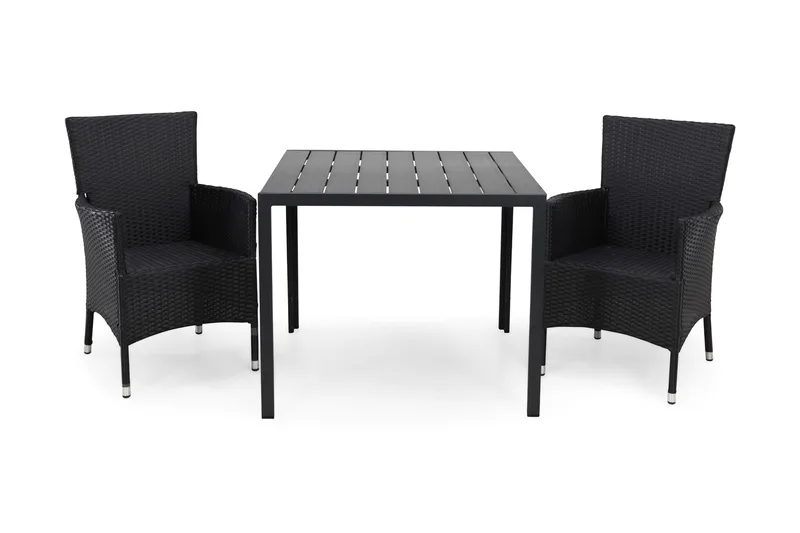 Ruokailuryhmä Tunis 90 cm 2 Thor tuolia, Musta