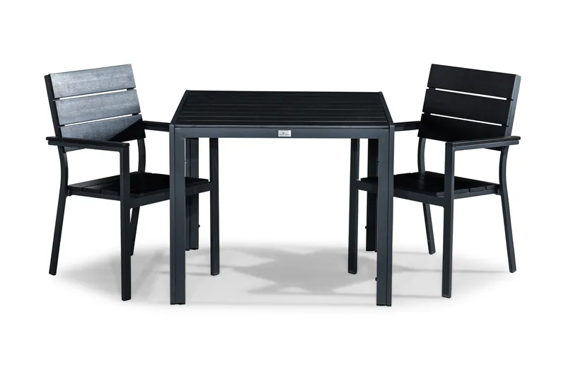 Ruokailuryhmä Tunis 90x90 2 Tunis tuolia, Musta