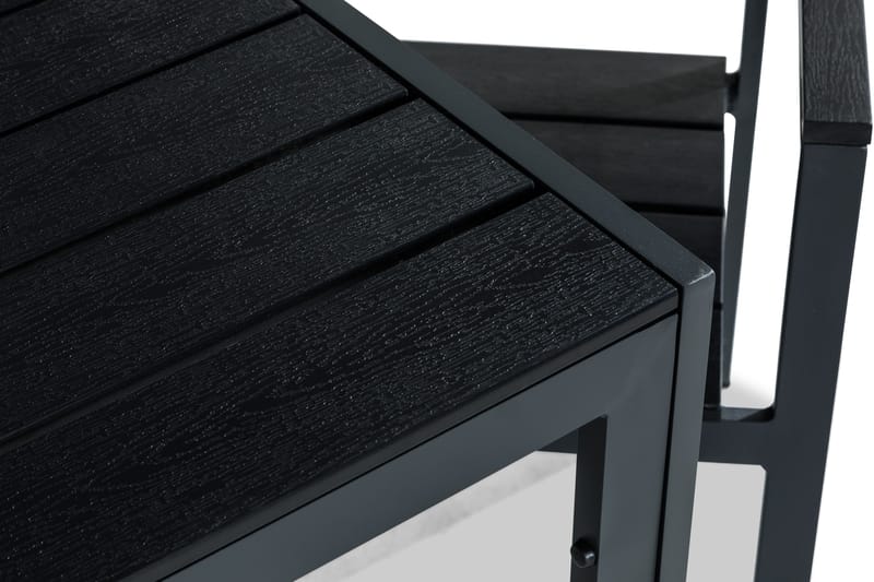 Ruokailuryhmä Tunis 90x90 2 Tunis tuolia - Musta - Puutarhakalusteet - Ulkoryhmä - Ruokailuryhmät ulos