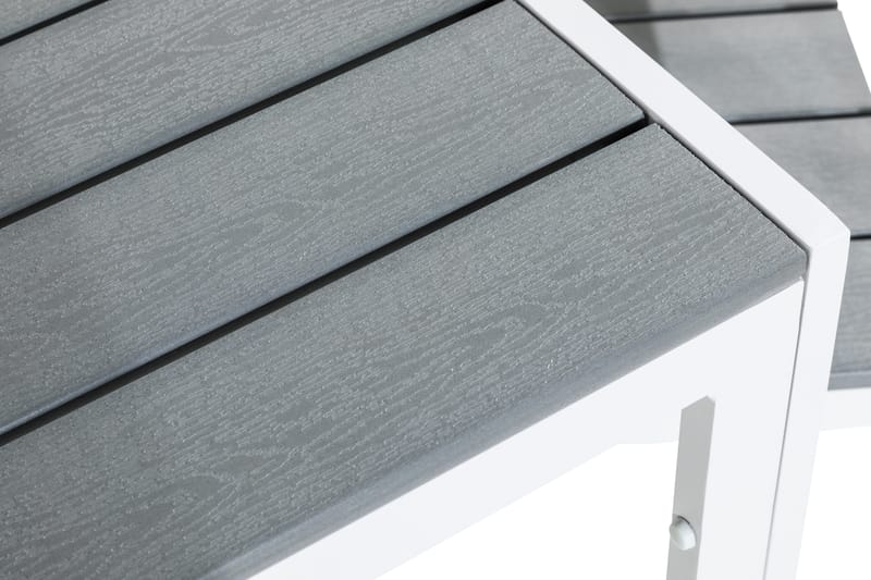 Ruokailuryhmä Tunis 90x90 2 Tunis tuolia - Valkoinen/Harmaa - Puutarhakalusteet - Ulkoryhmä - Ruokailuryhmät ulos