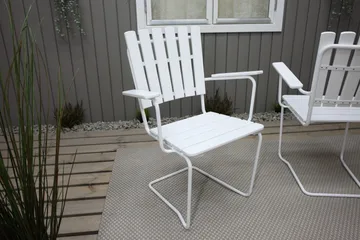 Ruokailuryhmä Vaxholm Pyöreä 100 cm + 4 Tuolia Valkoinen - Puutarhakalusteet - Ulkoryhmä - Ruokailuryhmät ulos