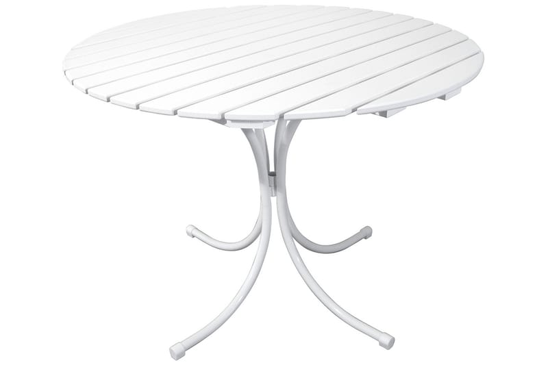 Ruokailuryhmä Vaxholm Pyöreä 100 cm + 4 Tuolia Valkoinen - Puutarhakalusteet - Ulkoryhmä - Ruokailuryhmät ulos
