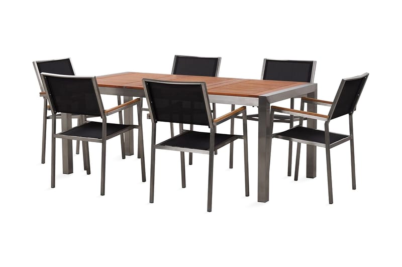 Ruokailuryhmä Vickelsbo + 6 rottinkituolia, Musta