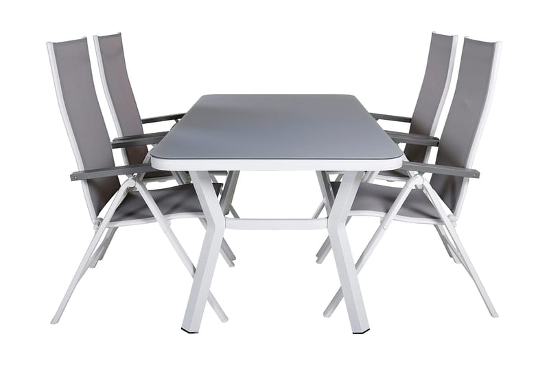 Ruokailuryhmä Virya 160 cm 4 Albany tuolia, Valkoinen