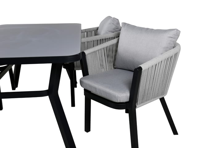 Ruokailuryhmä Virya 160 cm 4 tuolia Musta/Luonnonväri - Venture Home - Ruokailuryhmät ulos