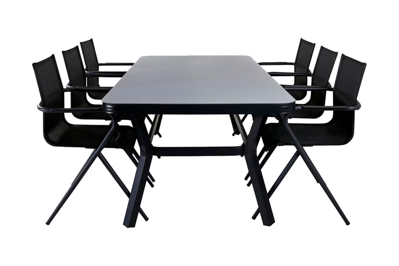 Ruokailuryhmä Virya 200 cm 6 Alina tuolia, Ruskea/Valkoinen