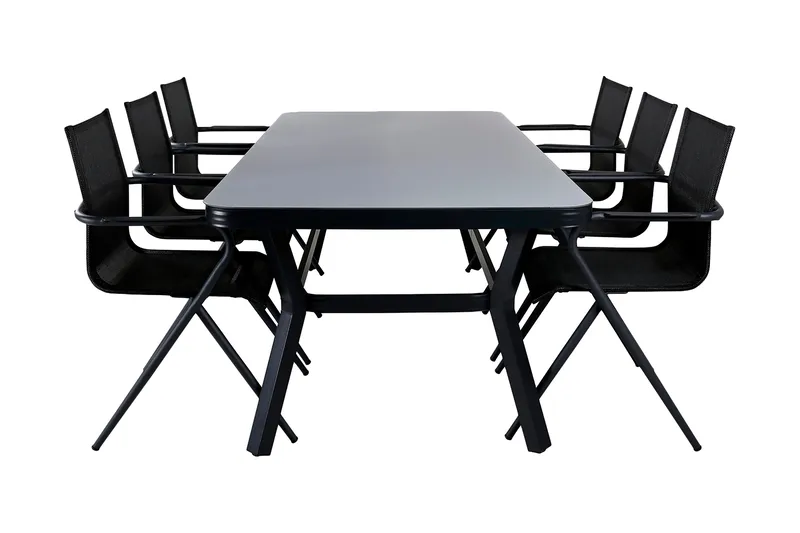 Ruokailuryhmä Virya 200 cm 6 Alina tuolia, Ruskea/Valkoinen