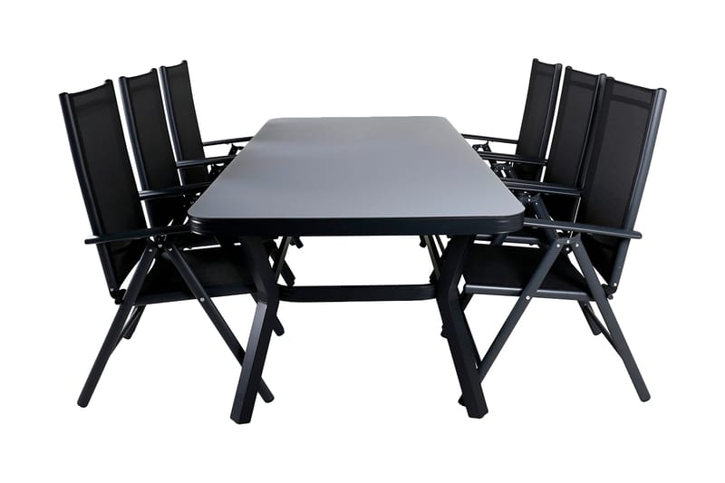 Ruokailuryhmä Virya 200 cm 6 Break tuolia, Ruskea/Valkoinen