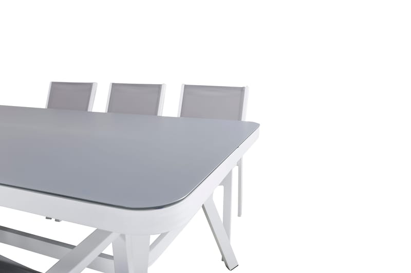 Ruokailuryhmä Virya 200 cm 6 Copacabana tuolia Valk/Harmaa - Venture Home - Puutarhakalusteet - Ulkoryhmä - Ruokailuryhmät ulos